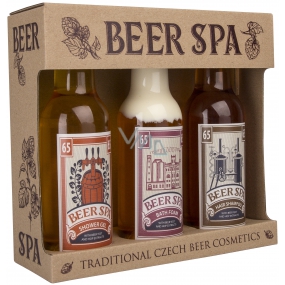 Bohemia Gifts Beer Spa Premium s extraktmi z pivných kvasníc a chmeľu sprchový gél 200 ml + šampón na vlasy 200 ml + kúpeľová pena 200 ml, kozmetická sada
