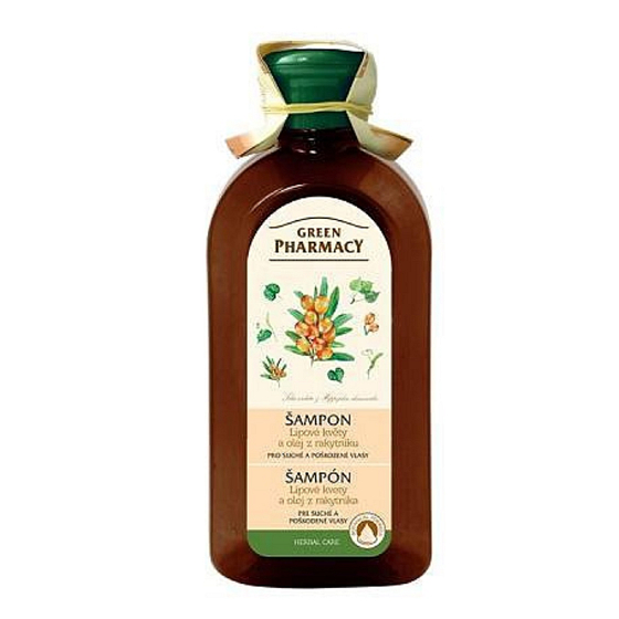 Green Pharmacy Lipové kvety a Olej z rakytníka šampón pre suché a poškodené vlasy 350 ml