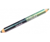 Princessa Davis Eye Double Colour očné tiene v ceruzke 025 Svetlo zelená s trblietkami - tmavo zelená s trblietkami 6 g