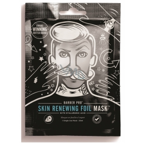 Barber Pre Pleťová maska obnovujúcej sa zahrievací fóliou s obsahom kyseliny hyalurónovej a koenzýmu Q10 pre mužov 25 ml