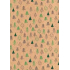 Ditipo Darčekový baliaci papier 70 x 200 cm Vianočný KRAFT zelené a čierne stromčeky