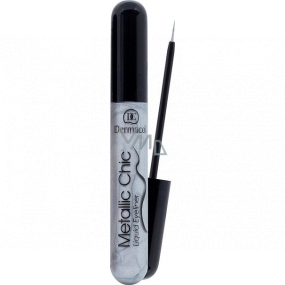 Dermacol Metallic Chic Liquid Eyeliner tekuté očné linky 03 Silver 6 ml
