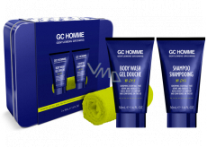 Grace Cole GC Šport umývací gél 50 ml + šampón 50 ml + umývacie žinka + plechová dóza, kozmetická sada pre mužov