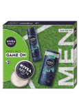 Nivea Men Feeling Game on krém na tvár, telo a ruky 150 ml + Nivea Men Ultra Charge antiperspirant sprej 150 ml + Nivea Men Ultra Charge sprchový gél 250 ml, kozmetická sada pre mužov