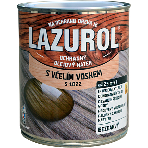 LAZUROL ochranný olejový náter s včelím voskom S1022, bezfarebný, 750 ml