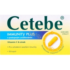 Cetebe Immunity plus Vitamín C + Zinok 30 tablet