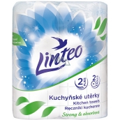 Linteo Strong & Absorbent papierové kuchynské utierky s potlačou 2 vrstvové, 10 m, 2 kusy