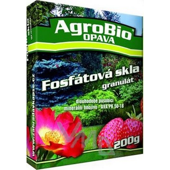 AgroBio Fosfátová skla dlhodobo pôsobiace minerálne hnojivo granulát 200 g
