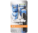 Gillette Fusion ProGlide Power Styler 3v1 batériový holiaci strojček sa zastrihovačom + holiaca hlavica + 3 x zastrihovací hrebienky + batérie, kozmetická sada pre mužov