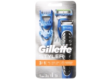 Gillette Fusion ProGlide Power Styler 3v1 batériový holiaci strojček sa zastrihovačom + holiaca hlavica + 3 x zastrihovací hrebienky + batérie, kozmetická sada pre mužov