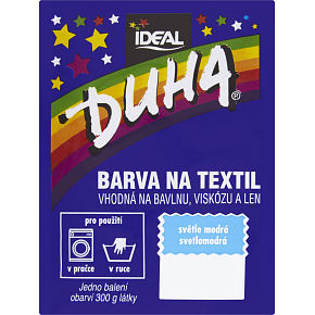 Ideal Duha svetlomodrá, farba na textil na bavlnu, viskózu a ľan, na 300 g látky, 15 g