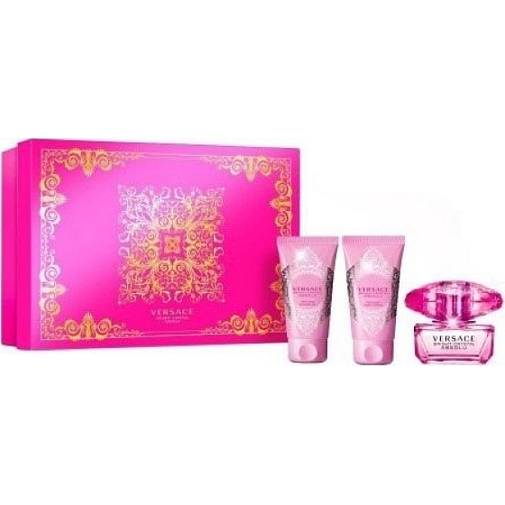 Versace Bright Crystal Absolu toaletná voda pre ženy 50 ml + sprchový gél 50 ml + telové mlieko 50 ml, darčeková sada