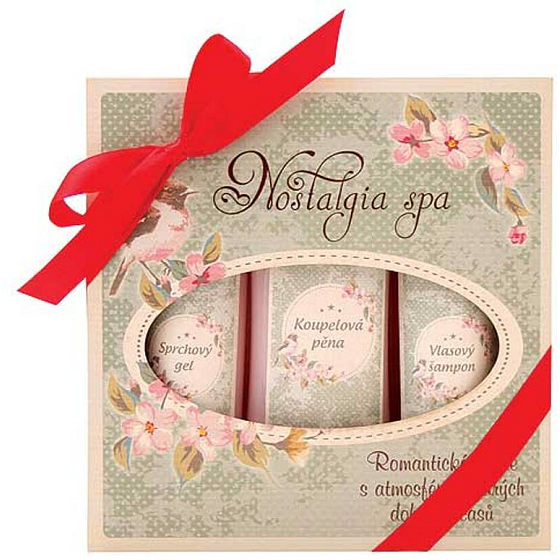 Bohemia Gifts Nostalgia Spa kúpeľová kúpeľ 250 ml + sprchový gél 200 ml + šampón na vlasy 200 ml, kozmetická sada