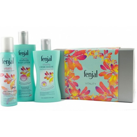 Fenjal Vitality sprchový gél 200 ml + telové mlieko 200 ml + deo sprej 150 ml kozmetická sada