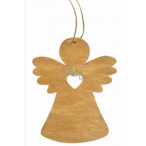 Anjel drevený závesný, svetlo hnedý 8 cm