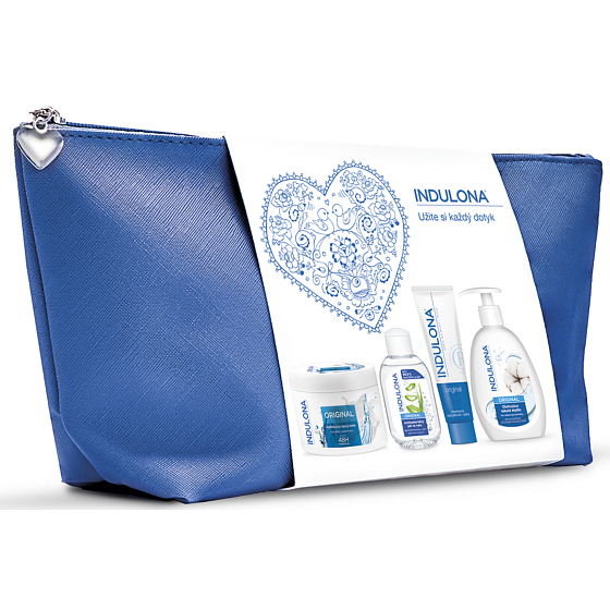 Indulona Original hydratačný telový krém pre všetky typy pokožky 250 ml + dávkovač tekutého mydla 300 ml + krém na ruky 85 ml, kozmetická sada