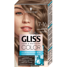 Schwarzkopf Gliss Color farba na vlasy 7-16 Cool Ash Blonde 2 x 60 ml