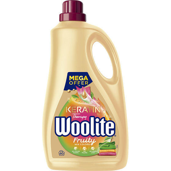 Woolite Keratin Therapy Fruity Mix Colors prací gel, 3,6 l, 60 dávok