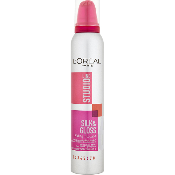 Loreal Paris Studio Line Silk & Gloss Fixing Mousse fixačná pena na vlasy 200 ml