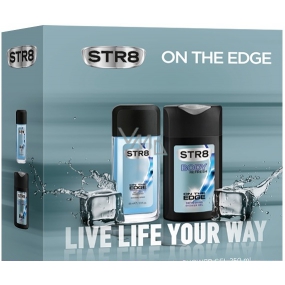 Str8 On The Edge parfumovaný deodorant sklo pre mužov 85 ml + sprchový gél 250 ml, kozmetická sada