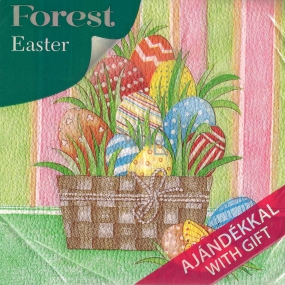 Forest Papierové obrúsky 1 vrstvové 33 x 33 cm 20 kusov Velikonočví Košík s vajíčkami