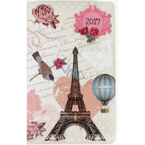 Albi Diár vreckový týždenný Eiffelovka s ružami 9,5 cm × 15,5 cm × 1,1 cm