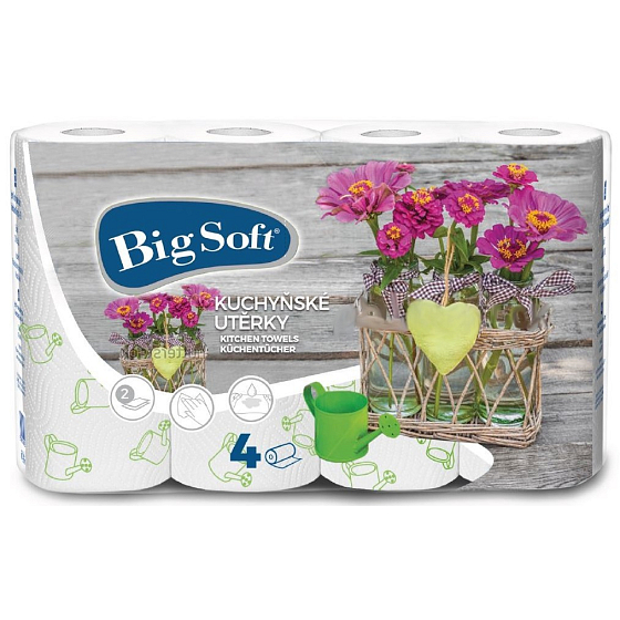 Big Soft Jar papierové kuchynské utierky s potlačou 2 vrstvové 4 kusy