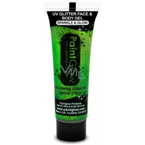 Diva & Nice Zavalitý Sparkle & Glow UV Glitter ozdobný gél na telo a tvár Mint Green - zelený 10 ml