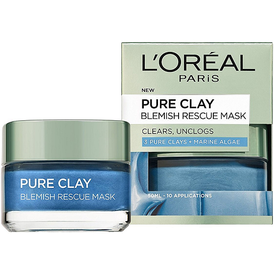Loreal Paris Pure Clay Blemish Rescue Mask pleťová maska proti čiernym bodkám 50 ml
