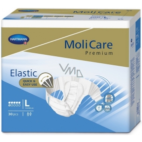 MoliCare Premium Elastic L 110-150 cm 6 kvapiek zalepovacie plienkové nohavičky pre stredný až ťažký stupeň inkontinencie 30 kusov