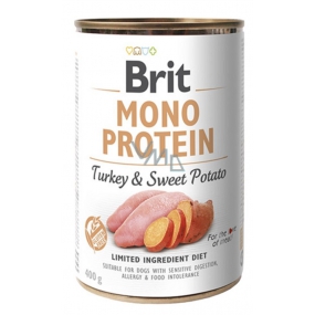 Brit Mono Proteín Moriak so sladkými zemiaky 100% čistý morčacie proteín kompletné krmivo pre psov 400 g