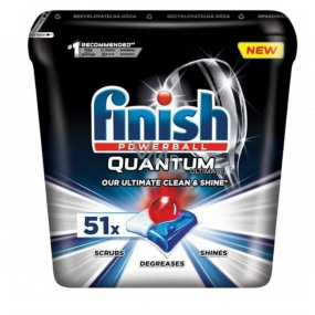 Finish Quantum Ultimate tablety do umývačky, chráni riadu a poháre, prináša oslnivú čistotu, lesk 51 kusov