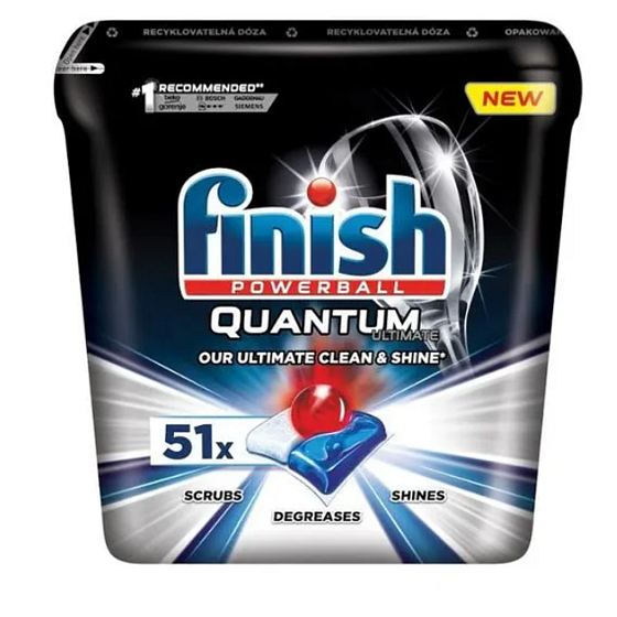 Finish Quantum Ultimate tablety do umývačky, chránia riad a poháre, prinášajú oslnivú čistotu, lesk 51 kusov