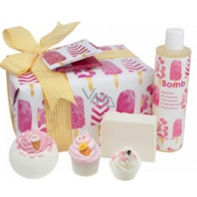 Bomb Cosmetics Ľadová kráľovná šumivý balistik 160 g + špalíček 50 g + košíček 30 g + glycerínové mydlo 100 g + pena do kúpeľa 300 ml, kozmetická sada