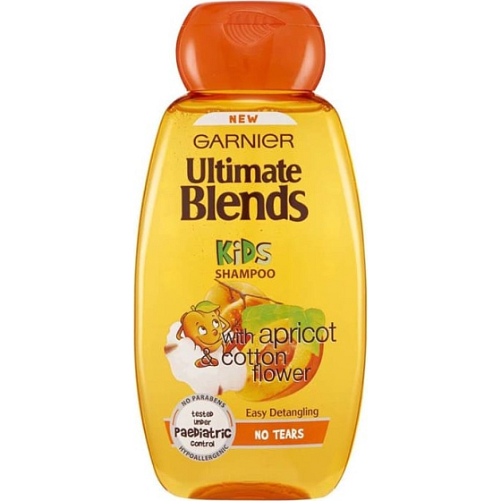 Garnier Ultimate Blends Kids Šampón na vlasy 2v1 pre deti s marhuľovým a bavlníkovým kvetom 250 ml