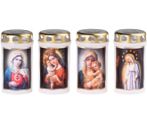 Emocio Hřbitovná sviečka s viečkom Svätý obrázok čas horenia 38 hodín 120 g mix motívov