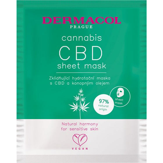 Dermacol Cannabis textilná maska na tvár s CBD
