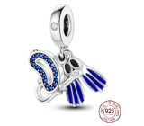 Charm Striebro 925 Potápanie, šnorchlovanie, 3v1 prívesok na náramok šport