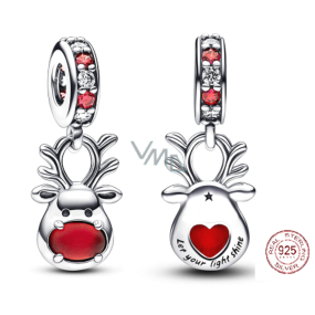 Prívesok zo striebra 925 Red Nose Reindeer - Let your light shine, vianočný náramok