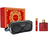 Versace Eros Flame Eau de Parfum 100 ml + Eau de Parfum Miniature 10 ml + kozmetická taštička, darčeková sada pre mužov