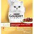 Purina Gourmet Gold pre mačky, hovädzie, moriak s kačicou, losos s kuracím, kurča s pečeňou, 8x85 g