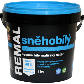 REMAL Snehobiely vysoce biela farba na zeď, 1 kg