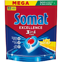 Somat Excellence 3v1 Citrón tablety do myčky, 60 ks