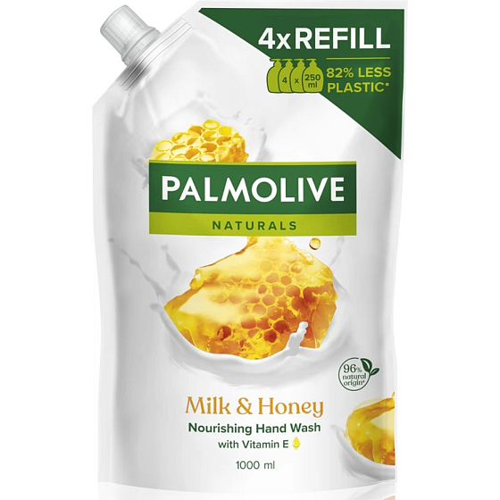 Palmolive Naturals Mlieko & Med tekuté mydlo náhradná náplň 1000 ml