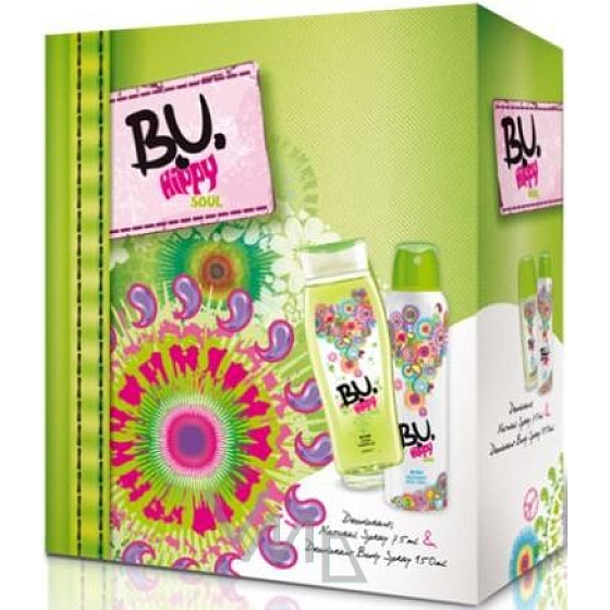 BU Hippy Soul sprchový gél 250 ml + dezodorant sprej 150 ml, pre ženy darčeková sada