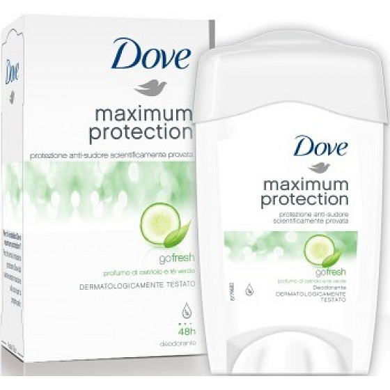 Dove Maximum Protection Uhorka & zelený čaj antiperspirant dezodorant stick pre ženy 45 ml