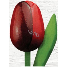 Bohemia Gifts Drevený tulipán tmavo červený 20 cm