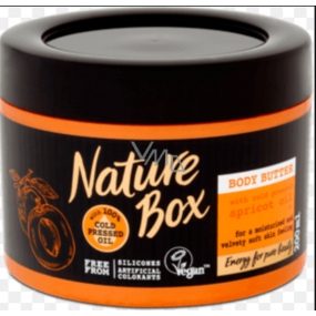 Nature Box Marhuľa Vitamínový antioxidant telové maslo pre pocit intenzívneho obnovenie pokožky so 100% za studena lisovaným olejom, vhodné pre vegánov 200 ml
