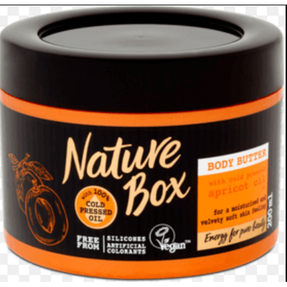 Nature Box Marhuľa Vitamínový antioxidant telové maslo pre pocit intenzívneho obnovenie pokožky so 100% za studena lisovaným olejom, vhodné pre vegánov 200 ml