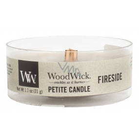 Woodwick Fireside - Oheň v krbe vonná sviečka s dreveným knôtom petite 31 g
